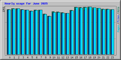 Hourly usage for June 2025