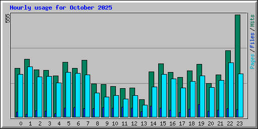 Hourly usage for October 2025